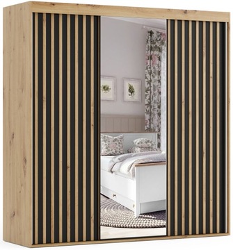 HORTEN - Szafa przesuwna z lamelami 200 x 205 cm PROMOCJA, DOSTAWA W 10 DNI