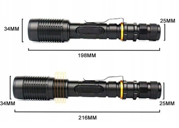Светодиодный тактический фонарь CREE XML-T6 - ZOOM