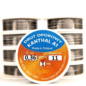 Drut Oporowy od Kanthal A1 0,36 mm 10 m Trwały Odporny do AGD Elektroniki