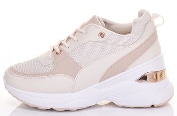 МОДНАЯ ЖЕНСКАЯ СПОРТИВНАЯ ОБУВЬ НА ПЛАТФОРМЕ БЕЖЕВЫЕ КРОССОВКИ НА ВЕСНУ ЛЕТО