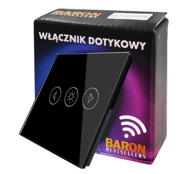 WIFI WŁĄCZNIK,ściemniacz DOTYKOWY, szklany CZARNY