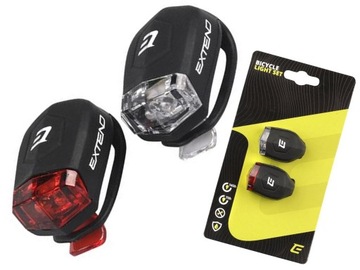 Zestaw oświetlenia rowerowego Lampki Extend FROGGIES - black