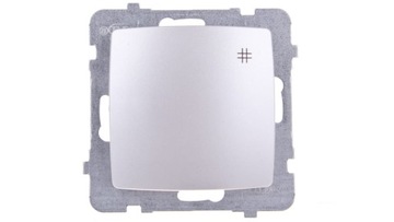 Wyłącznik krzyżowy Podtynkowy Ospel srebrny ŁP-4S/m/43