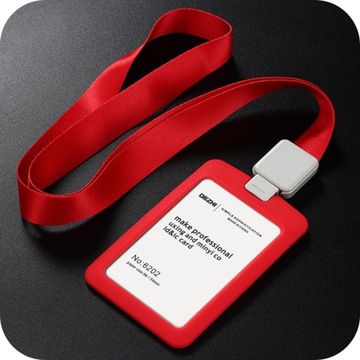 Etui Na Identyfikator Holder Na Kartę Na Smyczy Do Firmy CZERWONY