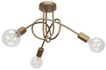 NOWOCZESNA LAMPA SUFITOWA PLAFON ŻYRANDOL ZŁOTA LOFT LED