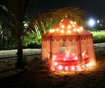 ТЕНТ-ЗАМОК ДВОРЕЦ ПРИНЦЕССЫ ДЕТСКИЙ ДОМ РОЗОВЫЙ ДЛЯ ДОМА И САДА