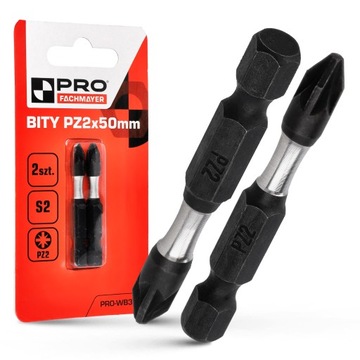 KOŃCÓWKI UDAROWE BIT UDAROWY BITY DO WKRĘTARKI MOCNE PZ2 50 MM