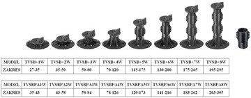 Wspornik Regulowany pod Legary - Taras - 27-35mm