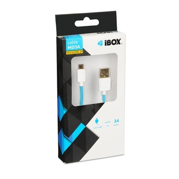 Kabel USB-A na microUSB-B iBox MD3A 1m niebieski