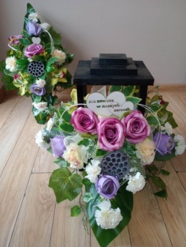 Фонарь Цветы на могилу КОМПОЗИЦИЯ букета СТРОИК