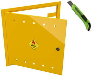 DRZWICZKI I RAMKA SKRZYNKA GAZOWA 600x600 ZÓŁTA GAZ SZAFKA + NÓŻ GRATIS