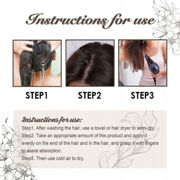 3 шт 100 мл Масло для роста волос Уменьшает шероховатость 8J.