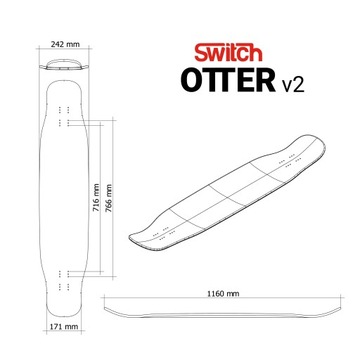Лонгборд Otter V2 Stripes 46 дюймов Dancing Longboard Flex 2