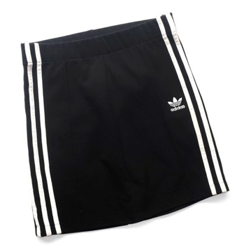 ADIDAS 36 S CZARNA SPÓDNICA DRESOWA SPORTOWA DOPASOWANA Z LAMPASAMI