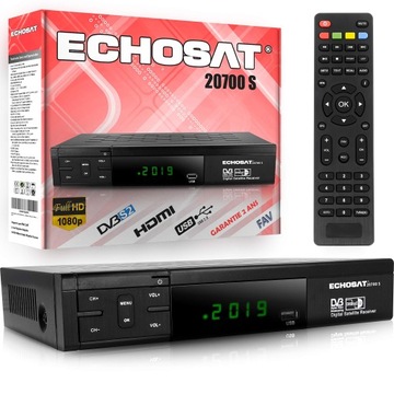 TUNER ODBIORNIK SATELITARNY DVB-S, DVB-S2 ECHOSAT 20700 S 2 x USB 2.0 HDMI