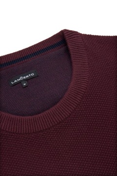 Sweter Męski Bordowy Bawełniany Clive Lancerto XL