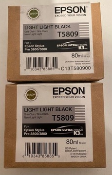 EPSON WKŁAD TUSZ T5809 LIGHT BLACK ORYGINAŁ PUSTY