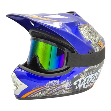 KASK DLA DZIECKA DZIECIĘCY CROSS ROWER NA CROSSA QUADA LEKKI XS GOGLE