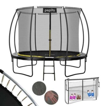 Pepita 306cm Premium Trampolina z drabinką i schowkiem na buty #czarny
