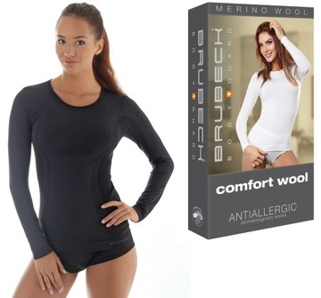 WEŁNIANA KOSZULKA BRUBECK COMFORT MERINO WOOL -M