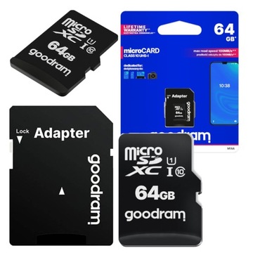 UNIWERSALNA KARTA PAMIĘCI MICROSD 64GB