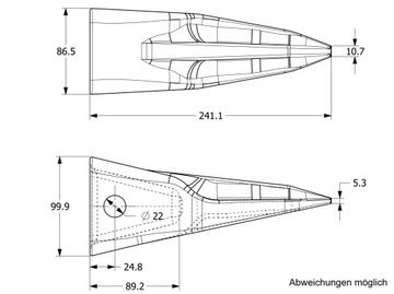 Зуб CAT J300 1U3302TL SC-C30V остроконечный камень SkanCraft
