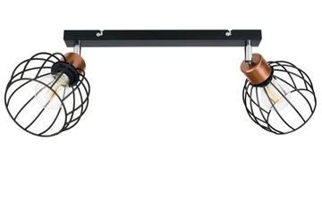 LAMPA WISZĄCA SUFITOWA BELKA KULA DRUCIANA 2xE27
