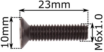 Винт с левой резьбой М6 для сверлильного патрона