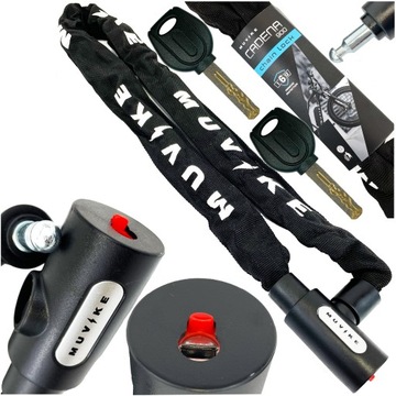 ZAPIĘCIE ROWEROWE ŁAŃCUCH ZAPIĘCIE DO ROWERU MUVIKE SOLID 900/6K 90 cm 6 mm