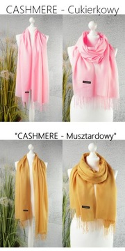SZAL KASZMIROWY GŁADKI DŁUGI szalik - 30 KOLORÓW