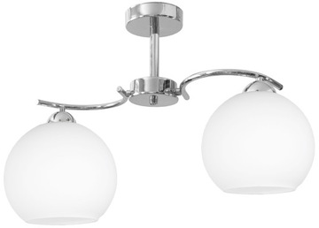 LAMPA WISZĄCA SUFITOWA ŻYRANDOL NOWOCZESNA CHROM SZKLANE BIAŁE KULE LED