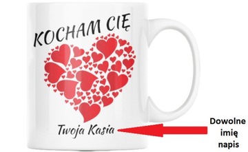 KUBEK PREZENT NA WALENTYNKI SERCE PODAJ IMIĘ