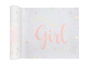 Bieżnik flizelinowy Baby Girl baby shower 0,28x3m
