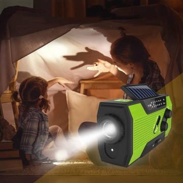 РУЧНАЯ РУЧКА С СОЛНЕЧНЫМ РАДИО FM-РАДИО АВАРИЙНЫЙ СВЕТОДИОДНЫЙ ФАКАР 2000 мАч