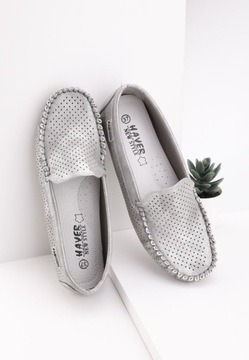 СЕРЫЕ ЖЕНСКИЕ МОКАСИНЫ, АЖУРНЫЕ ТУФЛИ, СЛИПОНЫ, ПЛОСКИЕ ВНУТРИ. ЭКО-КОЖА