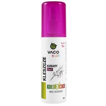 VACO KIDS Spray Płyn na Komary i Kleszcze dla Dzieci od 1 roku życia 80 ml