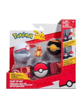 POKEMON CLIP N GO: PAS TRENERA + 2x POKEBALL + MINIFIGURKA CHARMANDER