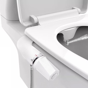 BIDET Z DESKĄ SEDESOWĄ NATRYSK Z PODWÓJNĄ DYSZĄ OBSŁUGA PRAWOSTRONNA