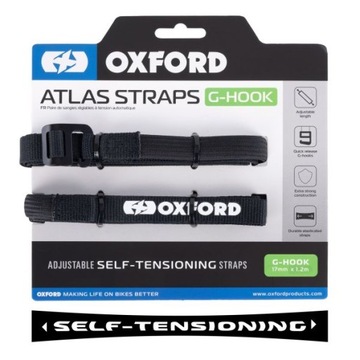 Paski mocujące ATLAS G-HOOK OXFORD, kolor czarny , para