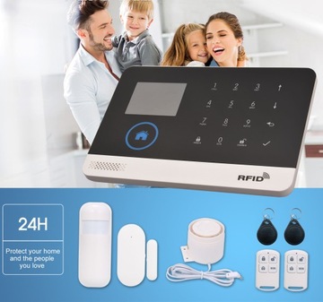 Inteligentny alarm antykradzieżowy Tuya WIFI + GSM