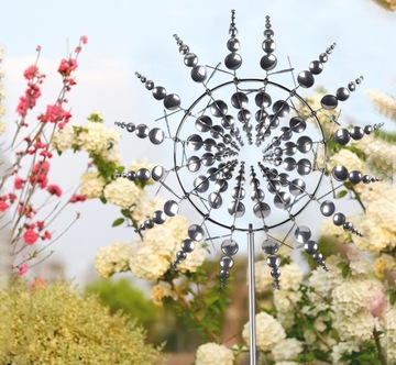 OGRODOWY WIATRAK KINETYCZNY METALOWY SPINNER DEKORACYJNY