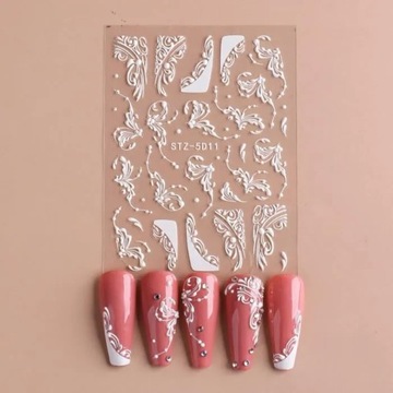 NAKLEJKI 5D do zdobień na paznokcie samoprzylepne wypukłe wzory ornamenty