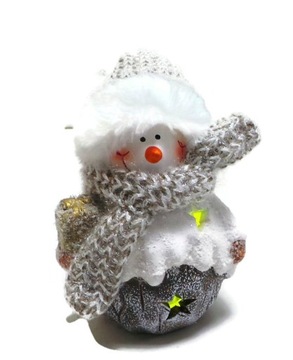 FIGURKA SWIĄTECZNA CZAPECZKA FUTERKO LED