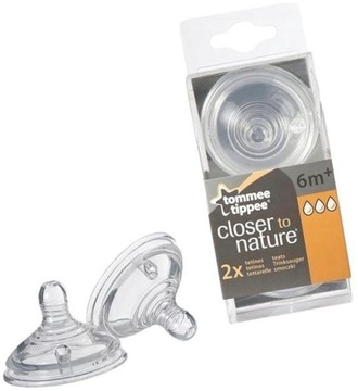 Smoczek Tommee Tippee 6m+ o szybkim przepływie 2X