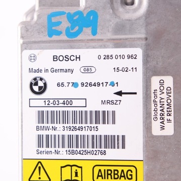BMW Z4 E89 CABRIO MODUL ŘÍDÍCÍ ULOŽENÍ VZDUCHOVÉ 9264917