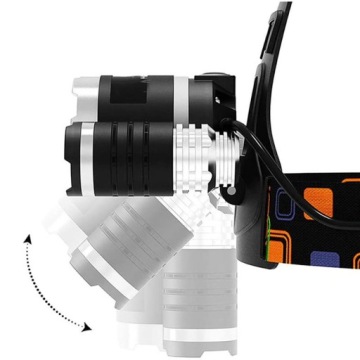 ФАРА НАЛОБНЫЙ ФОНАРЬ 3 СВЕТОДИОДНЫЙ АККУМУЛЯТОР USB СИЛЬНЫЙ СВЕТ