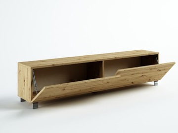 SZAFKA RTV STOJĄCA 140 CM DĄB ARTISAN POŁYSK MAT