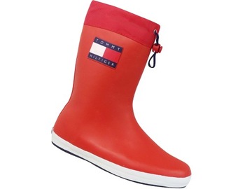 TOMMY HILFIGER KALOSZE BUTY DAMSKIE CZERWONE