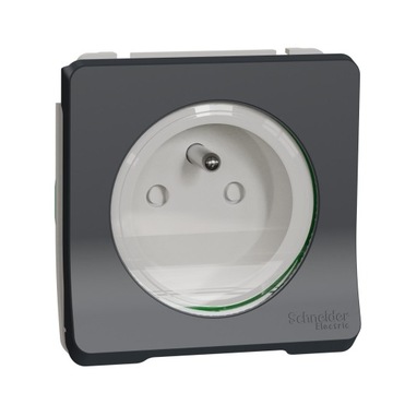 MUREVA Gniazdo z klapką IP55 antracyt MUR36133 Schneider