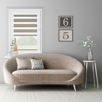 ИНТЕРЬЕРНЫЕ ЖАЛЮЗИ ДЕНЬ НОЧЬ ЖАЛЮЗИ В КАССЕТЕ С НАПРАВЛЯЮЩИМИ, КОРИЧНЕВЫЕ